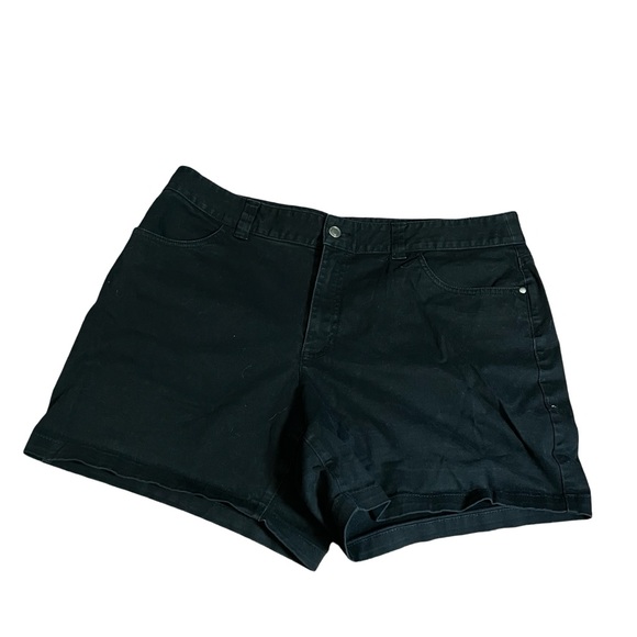 Rafaella Sports Classic black shorts size 12 cotton spandex stretch four pocket - Picture 4 of 14